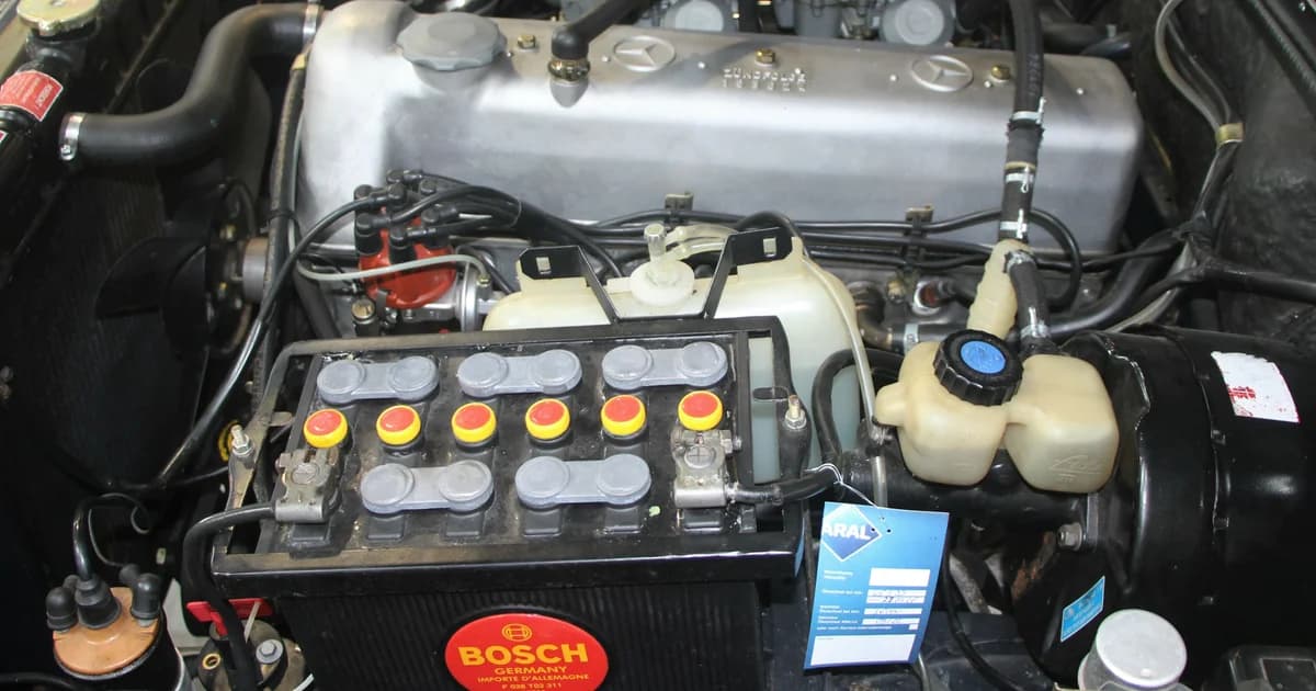 Autobatterie Bosch eingebaut im Motorraum — Austausch und Wartung der Fahrzeugbatterie im Überblick