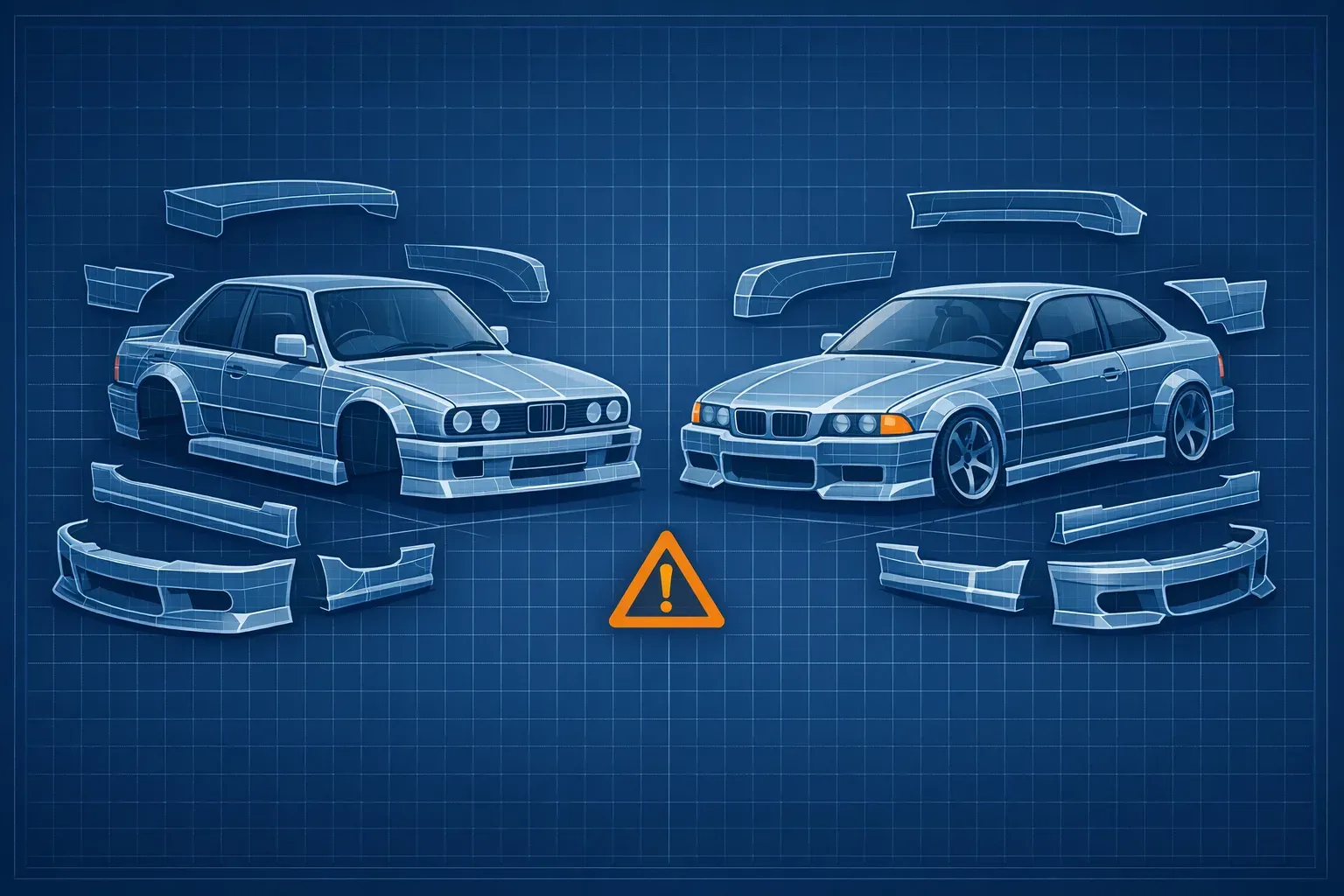 Illustration de couverture : BMW E30 et E36 : bien choisir un kit carrosserie sans se tromper
